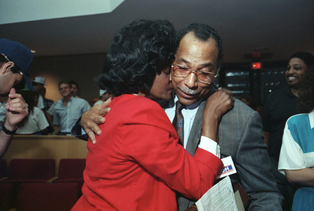 Elzie Odom, right, celebrating with wife Ruby Odom.