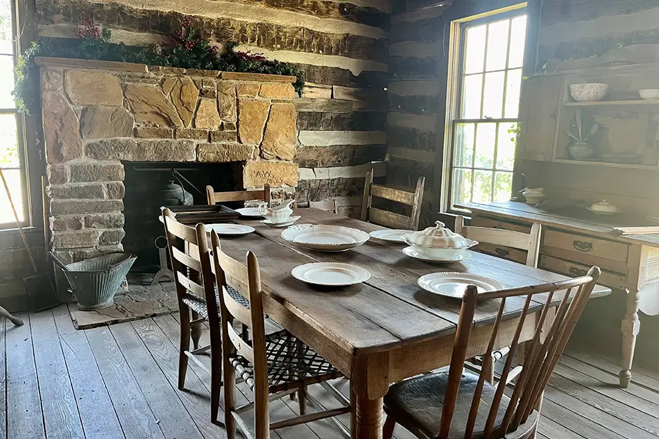 Photo inside the P.A. Watson Log House at Knapp Heritage Park