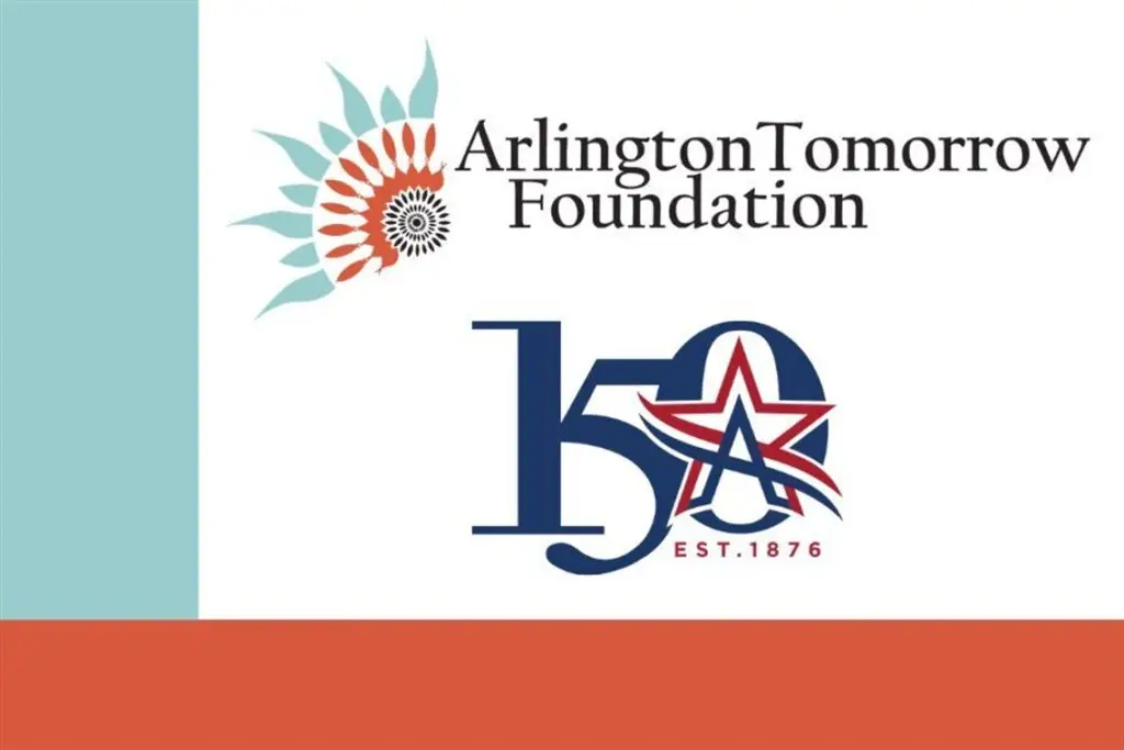 Logos of Arlington Tomorrow Foundation and Arlington 150.