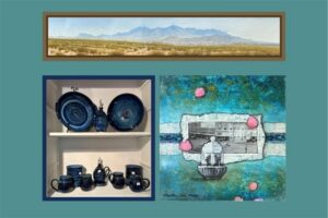 Art pieces displayed at the Fall Gallery event.