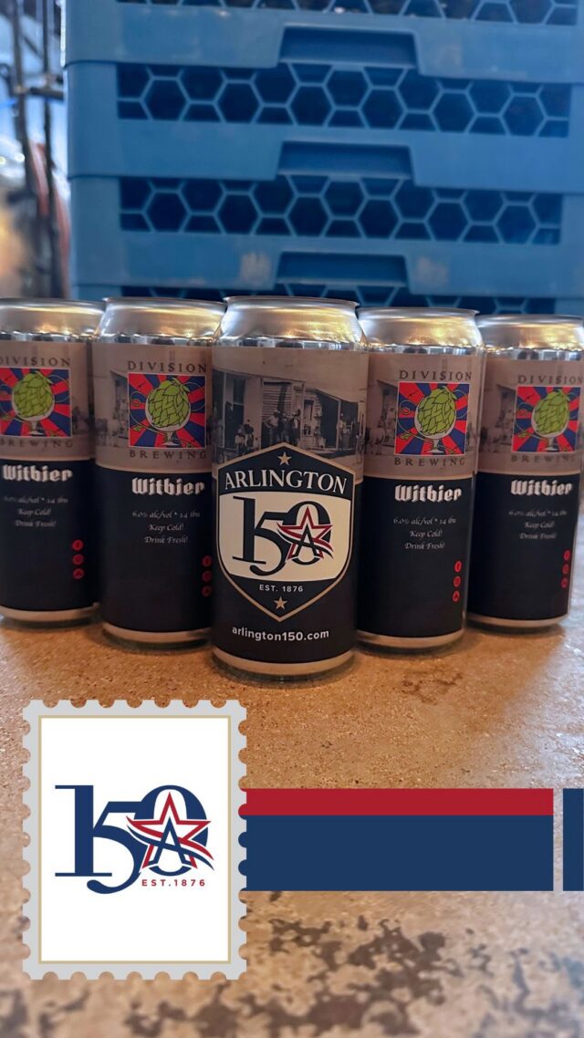 Raise a glass to 150 years!! 🍻 
This Saturday, May 23, Division Brewing is unveiling, a limited edition commemorative, Belgian wit craft beer, in honor of Arlington’s sesquicentennial.

The celebration is open to the public. Enjoy the first public tapping, live entertainment, food and anniversary themed activities.
#Arlington150