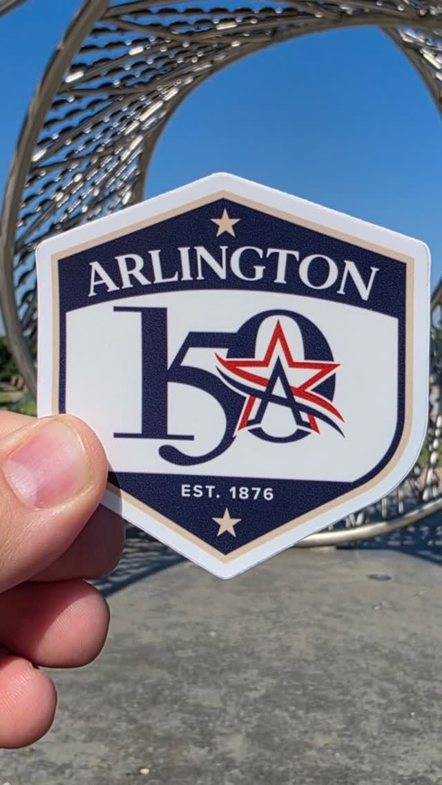 Have you started your collection of exclusive Arlington 150 stickers?

Pick up your first one—for FREE—at City Hall, your local library, or a recreation center.

Don’t forget, there’s a new sticker every month, so stop by different locations and discover all that Arlington has to offer.
#Arlington150