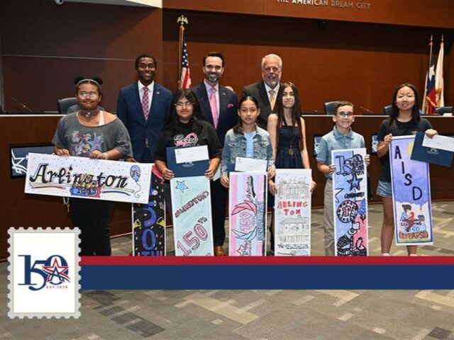 For Arlington's 150th, the City and Arlington ISD invited sixth-graders to showcase their creativity and community pride through a special Arlington150 Bookmark Contest.

Students designed bookmarks inspired by Arlington’s history, future, landmarks, neighborhoods and community spirit. Last night, the winners were recognized at the City Council meeting:
Ximena Aldana – Berry Elementary
Lauren Maqueda – Johns Elementary
Emilia Navarro – Remynse Elementary
Garrett Hosier – Little Elementary
Atziry Marinez – Berry Elementary
Cecilia Tran – JB Little Elementary
Airiana Woods – Sherrod Elementary

One unique bookmark will be available at each of Arlington’s seven public library locations, giving residents the opportunity to visit every branch and collect the full commemorative series.
#Arlington150