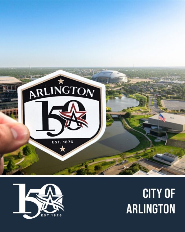 Celebrate Arlington’s 150th Anniversary with us! 🎉
Start your collection of six exclusive stickers by picking up your first one—for FREE—at City Hall, your local library, or a recreation center. Curious which design you’ll get? Visit and find out!

Don’t forget, there’s a new sticker every month, so stop by different locations and discover all that Arlington has to offer.
#Arlington150